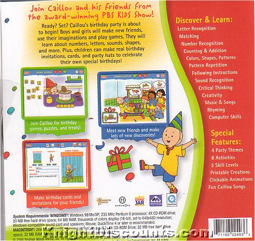  Birthday Party Games on Caillou Party Fun   Games